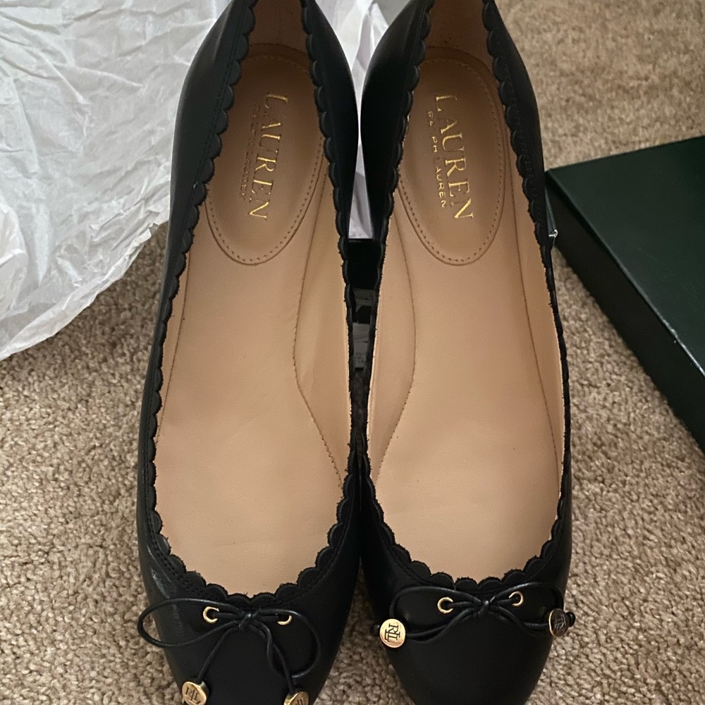 Lauren by Ralph Lauren Leather Ballet Flats Shoes
